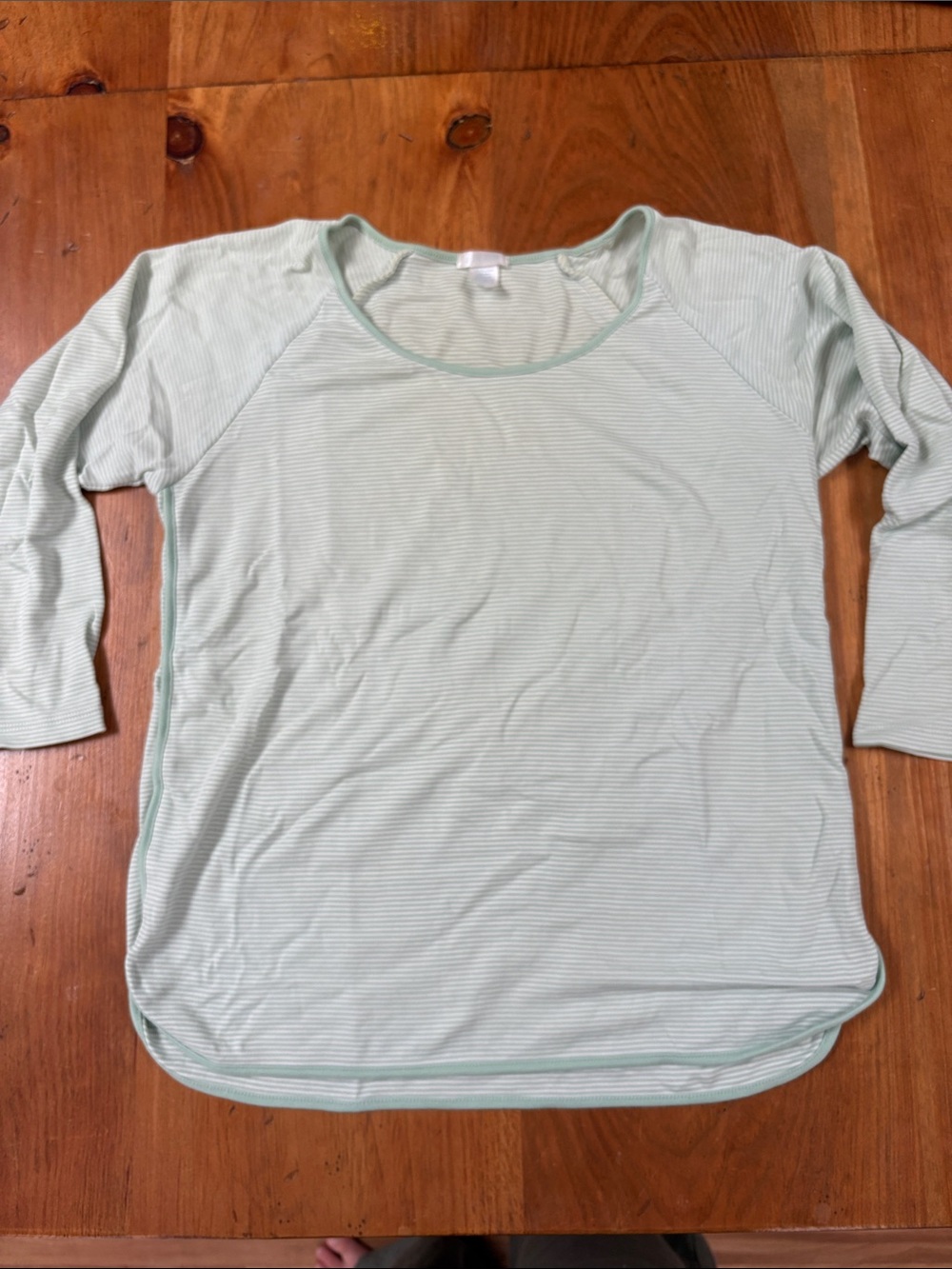Women's Mint Green Long Sleeve Scoop Neck Pajama Top